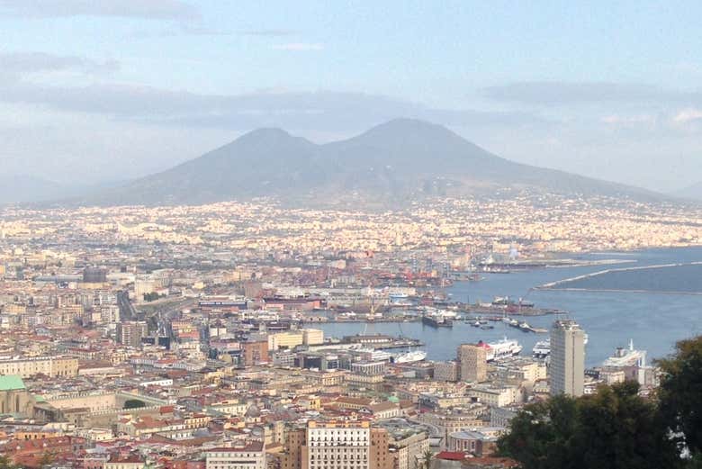 Vista sul Vesuvio e sul Golfo di Napoli